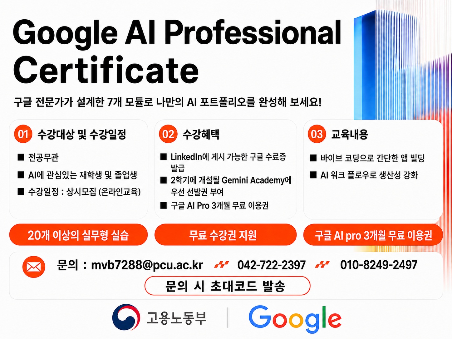 Google AI Professional Certificate 교육